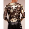 image:imageGORGLITTER Mens Crop Going Out Tops Y2K Sheer Mesh Long Sleeve Party ShirtBlack and Gold