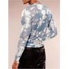 image:imageGORGLITTER Mens Crop Going Out Tops Y2K Sheer Mesh Long Sleeve Party ShirtBlue