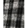 image:imageGORGLITTER Mens Cropped Button Up Shirt Y2K Rhinestone Boxy Plaid Crop TopBlack White