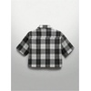 image:imageGORGLITTER Mens Cropped Button Up Shirt Y2K Rhinestone Boxy Plaid Crop TopBlack White