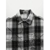 image:imageGORGLITTER Mens Cropped Button Up Shirt Y2K Rhinestone Boxy Plaid Crop TopBlack White