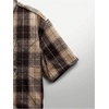 image:imageGORGLITTER Mens Cropped Button Up Shirt Y2K Rhinestone Boxy Plaid Crop TopBrown Plaid