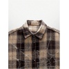 image:imageGORGLITTER Mens Cropped Button Up Shirt Y2K Rhinestone Boxy Plaid Crop TopCoffee Brown