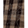 image:imageGORGLITTER Mens Cropped Button Up Shirt Y2K Rhinestone Boxy Plaid Crop TopCoffee Brown