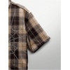 image:imageGORGLITTER Mens Cropped Button Up Shirt Y2K Rhinestone Boxy Plaid Crop TopCoffee Brown