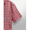 image:imageGORGLITTER Mens Cropped Button Up Shirt Y2K Rhinestone Boxy Plaid Crop TopRed