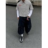 image:imageGORGLITTER Mens Cropped Button Up Shirts Short Sleeve Boxy TeesBlack and White