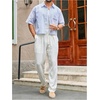 image:imageGORGLITTER Mens Cropped Button Up Shirts Short Sleeve Boxy TeesBlue