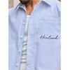 image:imageGORGLITTER Mens Cropped Button Up Shirts Short Sleeve Boxy TeesBlue