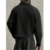 image:imageGORGLITTER Mens Cropped Shirt Button Up Long Sleeve Boxy Streetwear TopsBlack