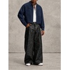 image:imageGORGLITTER Mens Cropped Shirt Button Up Long Sleeve Boxy Streetwear TopsDark Blue