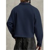 image:imageGORGLITTER Mens Cropped Shirt Button Up Long Sleeve Boxy Streetwear TopsDark Blue