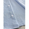 image:imageGORGLITTER Mens Cropped Shirt Striped Button Up Boxy Crop Top StreetwearBlack and Blue