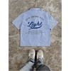 image:imageGORGLITTER Mens Cropped Shirt Striped Button Up Boxy Crop Top StreetwearLight Blue