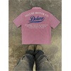image:imageGORGLITTER Mens Cropped Shirt Striped Button Up Boxy Crop Top StreetwearPink Patched