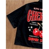 image:imageGORGLITTER Mens Cropped T Shirt Crop Tops Button Up Boxy Graphic Y2k TeesBlack