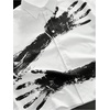 image:imageGORGLITTER Mens Cropped T Shirt Crop Tops Button Up Boxy Graphic Y2k TeesWhite Hands