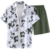 image:imageGORGLITTER Mens Cruise Rave Vacation Matching Outfits 2 Piece Short SetsArmy Green