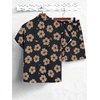 image:imageGORGLITTER Mens Cruise Rave Vacation Matching Outfits 2 Piece Short SetsBlack Floral Summer