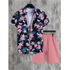 image:imageGORGLITTER Mens Cruise Rave Vacation Matching Outfits 2 Piece Short SetsBlack and Pink Floral