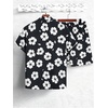 image:imageGORGLITTER Mens Cruise Rave Vacation Matching Outfits 2 Piece Short SetsBlack and White Floral