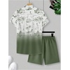 image:imageGORGLITTER Mens Cruise Rave Vacation Matching Outfits 2 Piece Short SetsGreen Floral