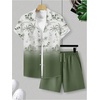 image:imageGORGLITTER Mens Cruise Rave Vacation Matching Outfits 2 Piece Short SetsGreen Floral