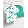 image:imageGORGLITTER Mens Cruise Rave Vacation Matching Outfits 2 Piece Short SetsGreen Hawaiian