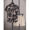 image:imageGORGLITTER Mens Cruise Rave Vacation Matching Outfits 2 Piece Short SetsKhaki