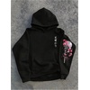 image:imageGORGLITTER Mens Graphic Anime Hoodies Japanese Oversized Hoodie TopBlack Floral