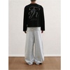 image:imageGORGLITTER Mens Graphic Tees Streetwear Long Sleeve Oversized Crop T ShirtBlack