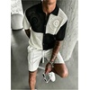 image:imageGORGLITTER Mens Knit Shirts Short Sleeve Button Up Crochet ShirtBlack