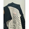 image:imageGORGLITTER Mens Knit Shirts Short Sleeve Button Up Crochet ShirtBlack