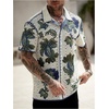 image:imageGORGLITTER Mens Knit Shirts Short Sleeve Button Up Crochet ShirtWhite and Green