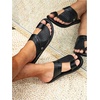 image:imageGORGLITTER Mens Leather Sandals Beach Open Toe Slippers Strap Slide ShoesBlack