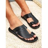 image:imageGORGLITTER Mens Leather Sandals Beach Open Toe Slippers Strap Slide ShoesBlack