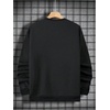 image:imageGORGLITTER Mens Letter Graphic Crewneck Sweatshirt Vintage Long Sleeve Oversized Pullover TopsBlack