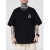 image:imageGORGLITTER Mens Letter Graphic Tee Round Neck Short Sleeve Loose TShirtBlack Bear and Letter