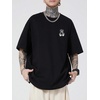 image:imageGORGLITTER Mens Letter Graphic Tee Round Neck Short Sleeve Loose TShirtBlack Bear and Letter