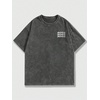 image:imageGORGLITTER Mens Letter Graphic Tee Round Neck Short Sleeve Loose TShirtBlack Bleached