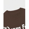 image:imageGORGLITTER Mens Letter Graphic Tee Round Neck Short Sleeve Loose TShirtChocolate Brown Slogan  Figure