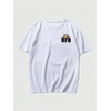image:imageGORGLITTER Mens Letter Graphic Tee Round Neck Short Sleeve Loose TShirtWhite Cartoon  Slogan