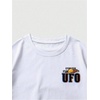 image:imageGORGLITTER Mens Letter Graphic Tee Round Neck Short Sleeve Loose TShirtWhite Cartoon  Slogan
