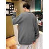 image:imageGORGLITTER Mens Oversized Cardigan Casual Button Up V Neck Fall SweaterSolid Grey