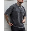 image:imageGORGLITTER Mens Oversized Short Sleeve TShirt Y2K Vintage Acid Washes TeeBlack