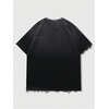 image:imageGORGLITTER Mens Oversized Short Sleeve TShirt Y2K Vintage Acid Washes TeeBlack Distressed
