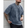 image:imageGORGLITTER Mens Oversized Short Sleeve TShirt Y2K Vintage Acid Washes TeeBlue