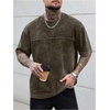 image:imageGORGLITTER Mens Oversized Short Sleeve TShirt Y2K Vintage Acid Washes TeeBrown