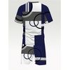 image:imageGORGLITTER Mens Summer Vacation Beach 2 Piece Outfits T Shirt Short SetsMulticolor Blue