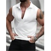 image:imageGORGLITTER Mens Tank Tops V Neck Sleeveless Wrap Tees Shirts Going Out TopWhite